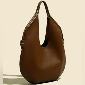 Brown Minimalist Crescent Bag